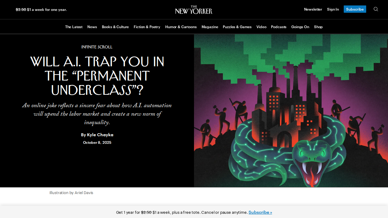 Screenshot of The New Yorker article